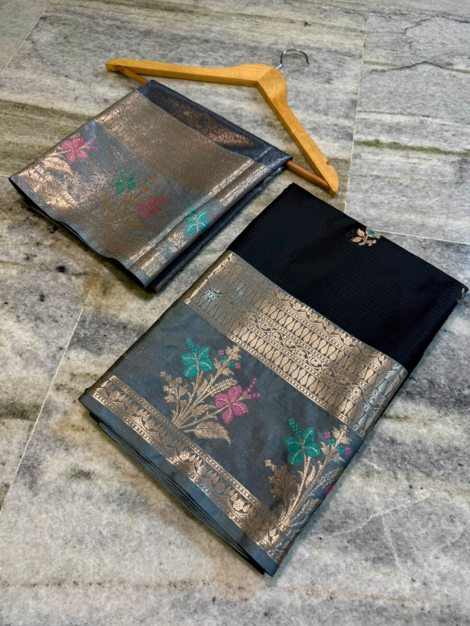 Banarasi Soft Katan Silk Saree with Zari Butti and Jacquard Pallu