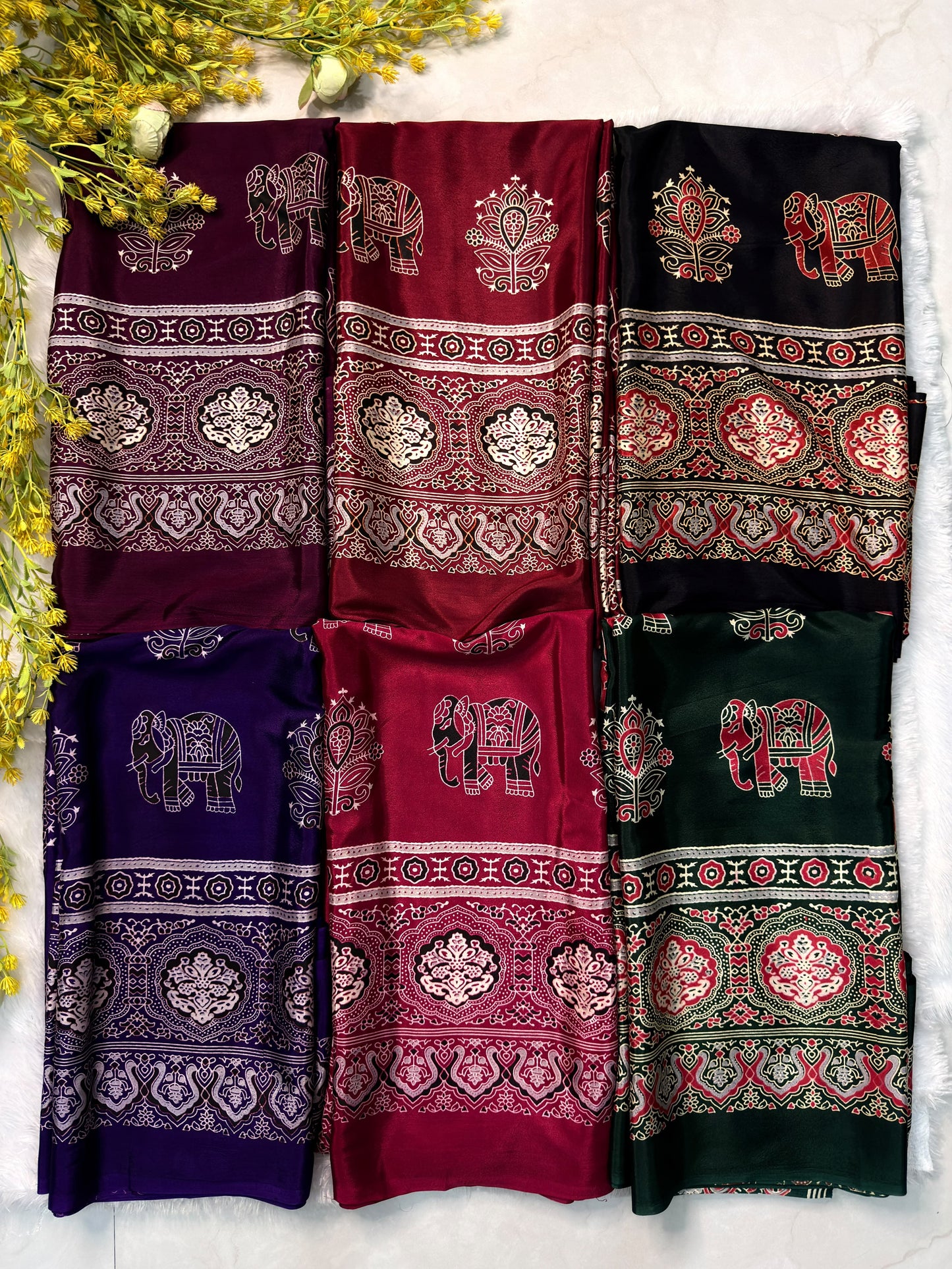 Ajrakh Premium Crepe Silk Saree with Blouse