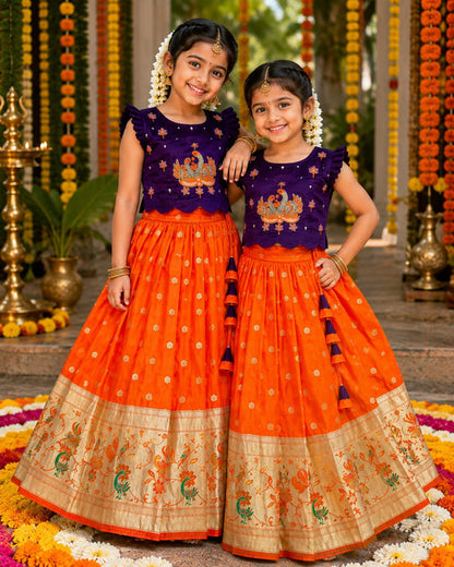 Royal Peacock Purple & Orange Kids Lehenga Choli - WhatsApp Image 2026-08-13 at 23.02.44 (1)