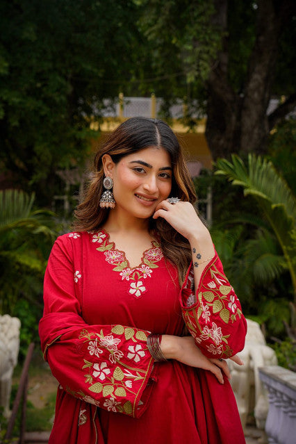 Party Wear Anarkali Kurti with Pant & Embroidered Dupatta - WhatsApp Image 2026-08-13 at 23.04.26 (1)
