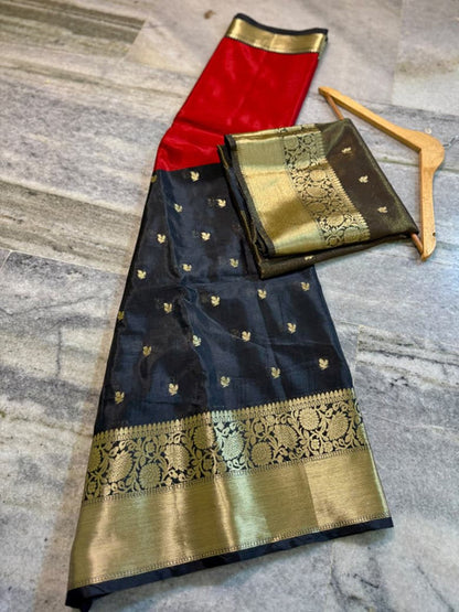Kanchi Pattu Silk Half & Half Saree with Gold Zari Border - WhatsApp Image 2026-08-14 at 20.21.49
