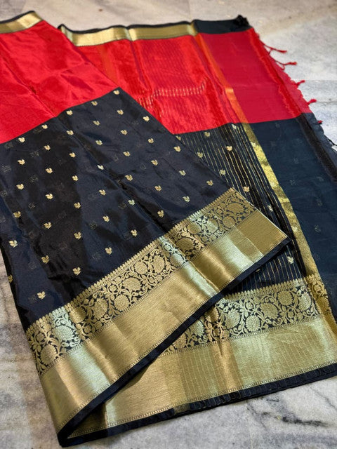 Kanchi Pattu Silk Half & Half Saree with Gold Zari Border - WhatsApp Image 2026-08-14 at 20.21.52