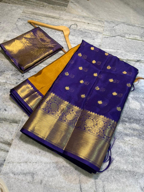 Kanchi Pattu Silk Half & Half Saree with Gold Zari Border - WhatsApp Image 2026-08-14 at 20.21.58