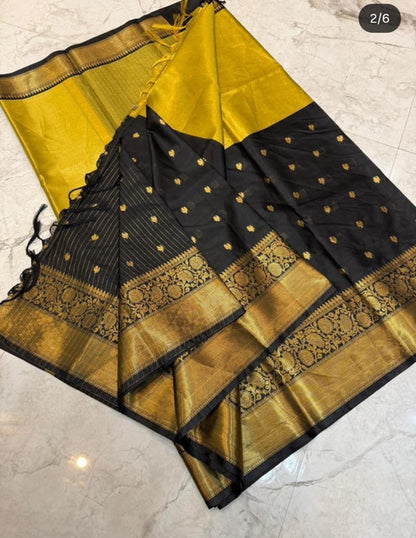 Kanchi Pattu Silk Half & Half Saree with Gold Zari Border - WhatsApp Image 2026-08-14 at 20.22.01