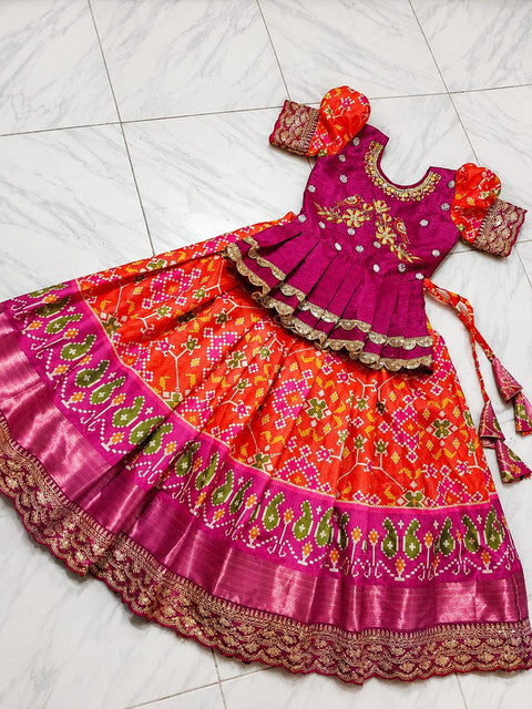 Kids Pure Heavy Silk Lehenga Choli with Digital Print & Maggam Work - WhatsApp Image 2026-08-14 at 20.39.57 (1)