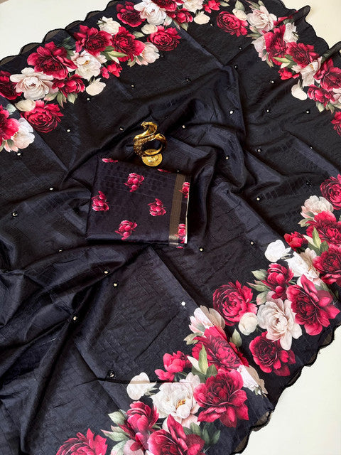 Tussar Saree with Rose Flower Print - WhatsApp Image 2026-08-14 at 20.44.49 (1)