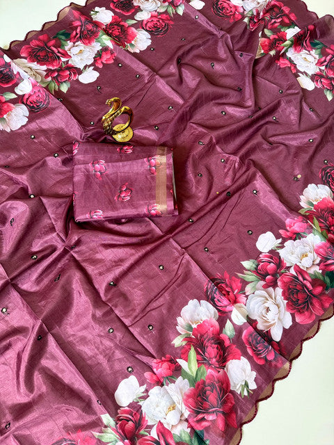 Tussar Saree with Rose Flower Print - WhatsApp Image 2026-08-14 at 20.44.50 (1)