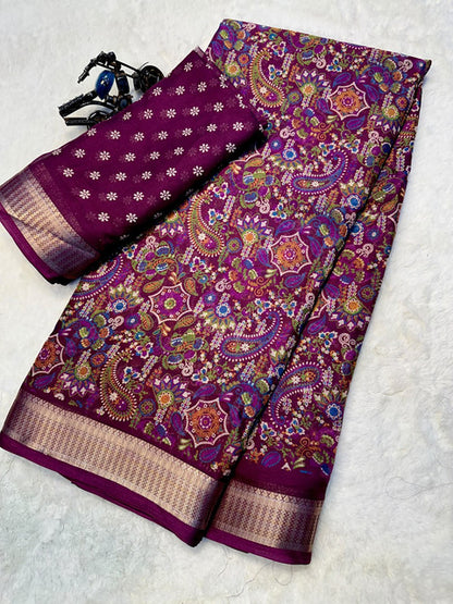 Soft Lightweight Georgette Saree with Uniform Design Maroon