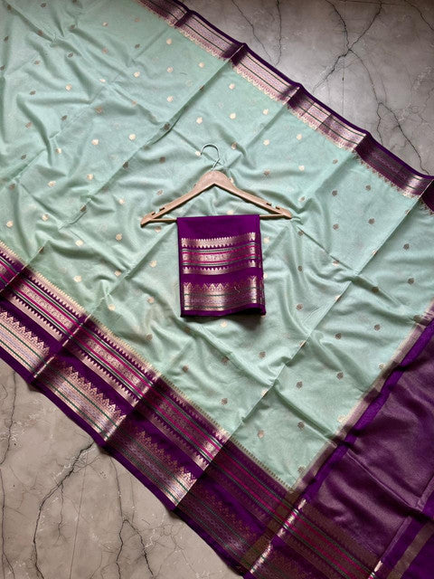 Banarasi Dyble Dupion Soft Silk Saree with Butti Weaving - WhatsApp Image 2026-08-14 at 21.25.06