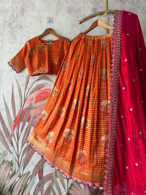 Peacock Theme Lehenga with Maggam Work Dupatta - WhatsApp Image 2026-09-02 at 10.39.41