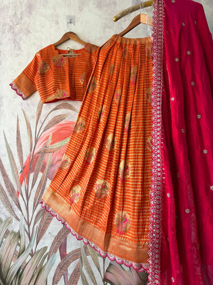 Peacock Theme Lehenga with Maggam Work Dupatta - WhatsApp Image 2026-09-02 at 10.39.42