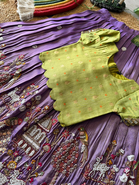 Maggam Work Village Theme Kids Lehenga - WhatsApp Image 2026-09-02 at 10.45.40 (1)