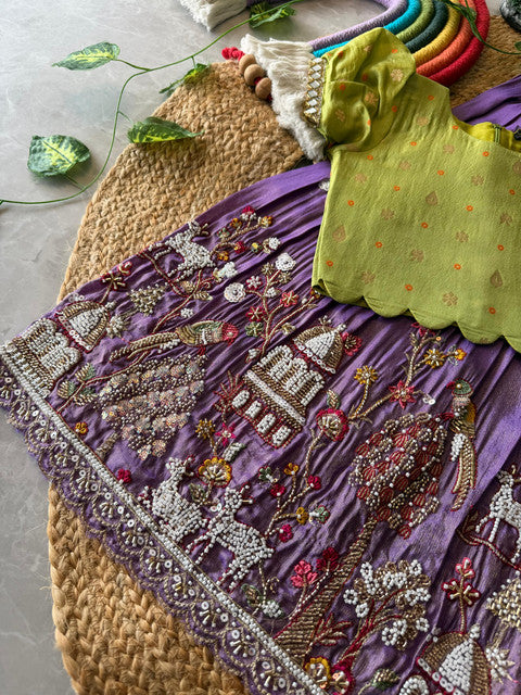 Maggam Work Village Theme Kids Lehenga - WhatsApp Image 2026-09-02 at 10.45.41 (1)