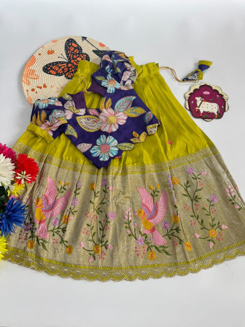 Position Printed & Embroidered Tissue Lehenga Choli for Kids - WhatsApp Image 2026-09-02 at 10.46.11