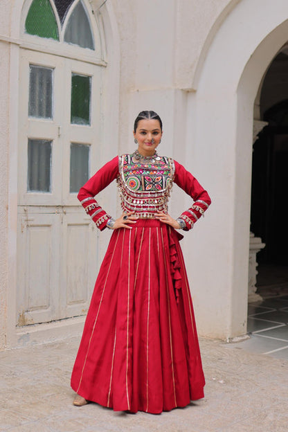 Navratri Roman Lehenga Choli with Gota-Patti and Mirror Lace Work - WhatsApp Image 2026-09-02 at 10.48.25
