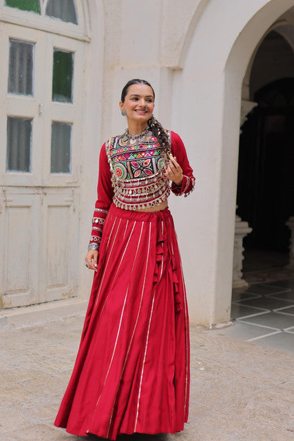 Navratri Roman Lehenga Choli with Gota-Patti and Mirror Lace Work - WhatsApp Image 2026-09-02 at 10.48.26