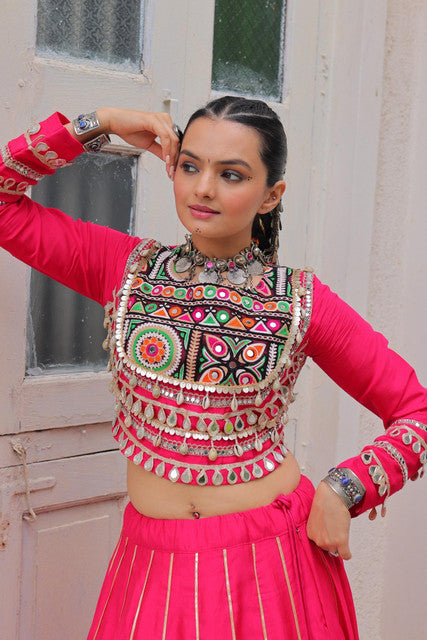 Navratri Roman Lehenga Choli with Gota-Patti and Mirror Lace Work - WhatsApp Image 2026-09-02 at 10.48.29