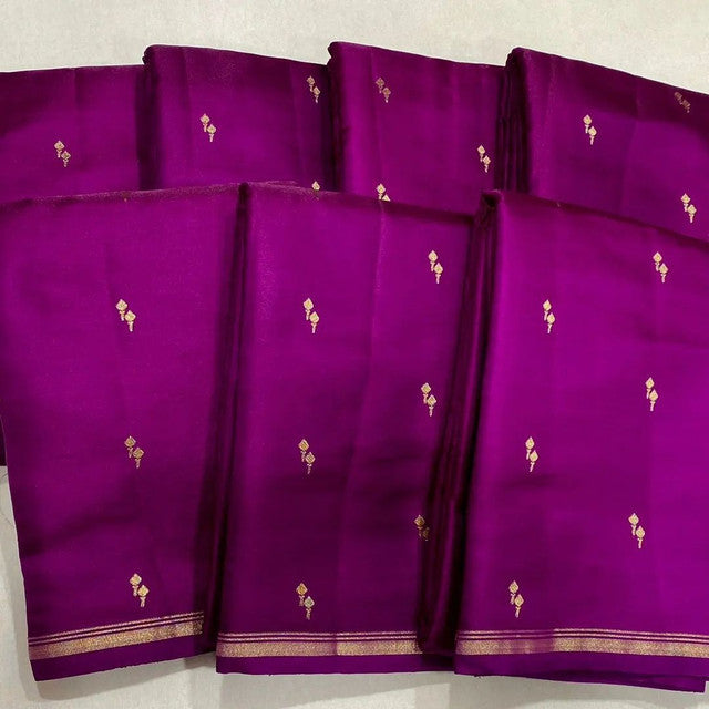 Banarasi Raw Mango Silk Saree with Designer Border and Pallu Purple