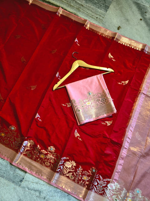 Banarasi Katan Silk Saree with Contrast Alfi Border and Zari Butti - WhatsApp Image 2026-09-02 at 11.08.42 (2)