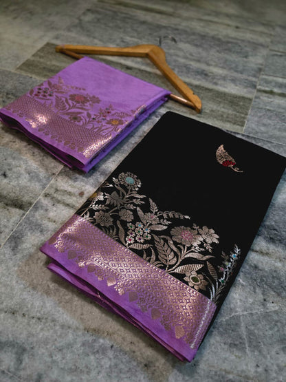 Banarasi Katan Silk Saree with Contrast Alfi Border and Zari Butti - WhatsApp Image 2026-09-02 at 11.08.43 (1)