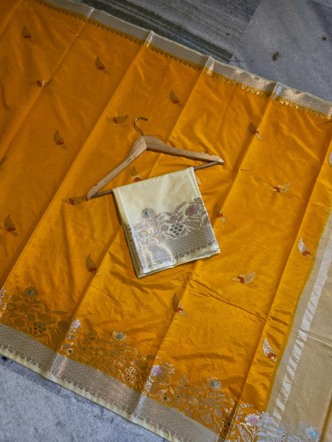 Banarasi Katan Silk Saree with Contrast Alfi Border and Zari Butti - WhatsApp Image 2026-09-02 at 11.08.44 (1)