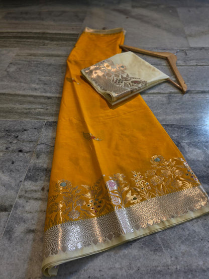Banarasi Katan Silk Saree with Contrast Alfi Border and Zari Butti - WhatsApp Image 2026-09-02 at 11.08.45 (1)