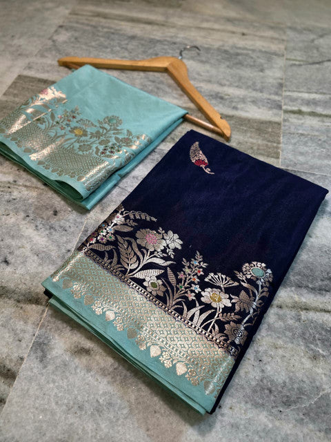 Banarasi Katan Silk Saree with Contrast Alfi Border and Zari Butti - WhatsApp Image 2026-09-02 at 11.08.45 (2)