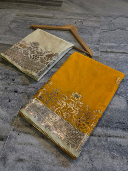Banarasi Katan Silk Saree with Contrast Alfi Border and Zari Butti - WhatsApp Image 2026-09-02 at 11.08.45