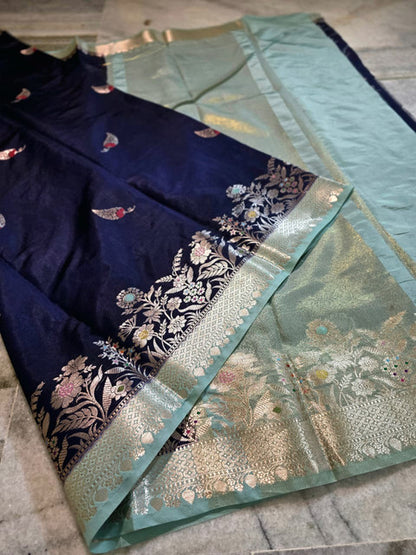 Banarasi Katan Silk Saree with Contrast Alfi Border and Zari Butti - WhatsApp Image 2026-09-02 at 11.08.46 (1)