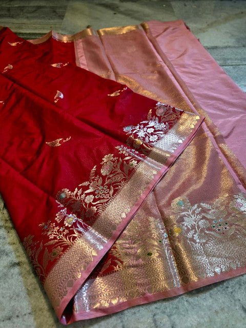 Banarasi Katan Silk Saree with Contrast Alfi Border and Zari Butti - WhatsApp Image 2026-09-02 at 11.08.47 (1)