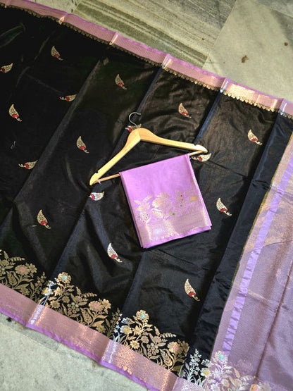 Banarasi Katan Silk Saree with Contrast Alfi Border and Zari Butti - WhatsApp Image 2026-09-02 at 11.08.47 (2)