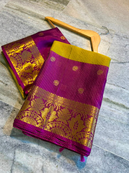 Banarasi Katan Tissue Half & Half Silk Saree with Zari Buti