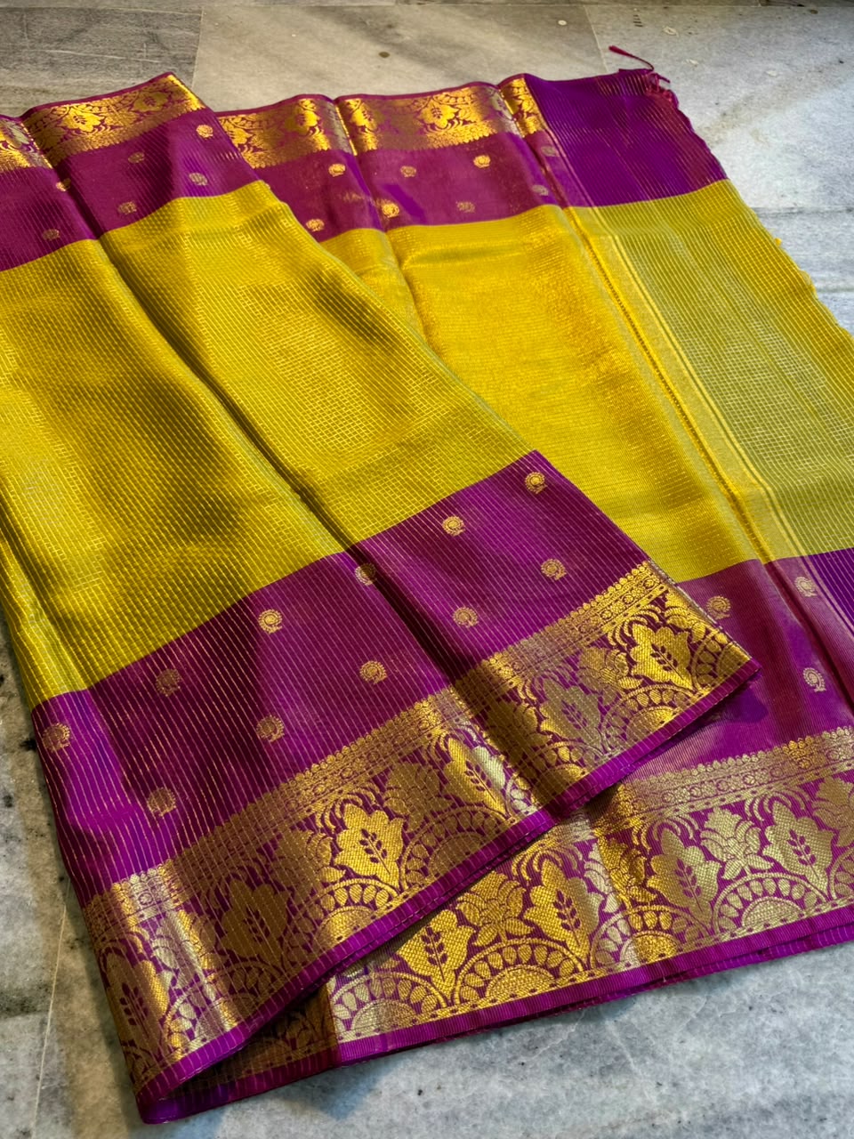 Banarasi Katan Tissue Half & Half Silk Saree with Zari Buti