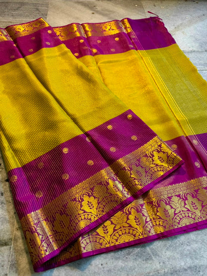 Banarasi Katan Tissue Half & Half Silk Saree with Zari Buti