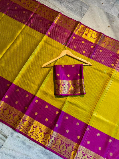 Banarasi Katan Tissue Half & Half Silk Saree with Zari Buti