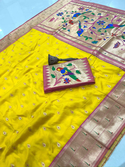 Pure Soft Kanchivram Pethani Silk Saree with Meena Zari Pallu