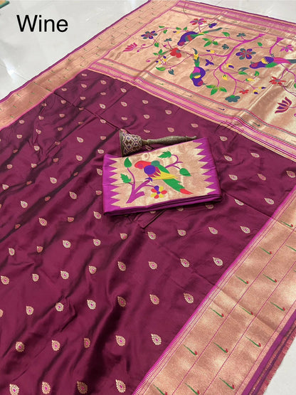 Pure Soft Kanchivram Pethani Silk Saree with Meena Zari Pallu