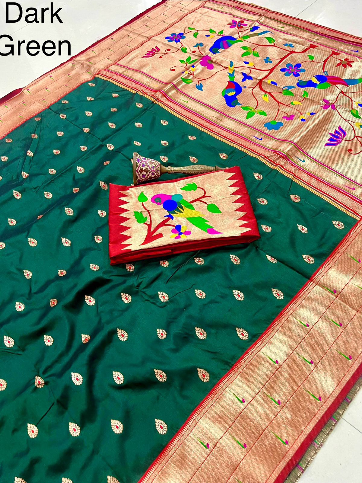 Pure Soft Kanchivram Pethani Silk Saree with Meena Zari Pallu