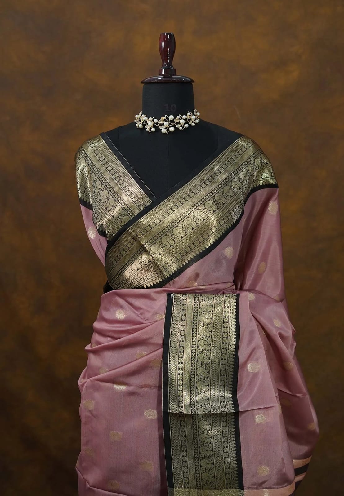 Banarasi Soft Katan Silk Saree with Zari Buti and Contrast Designer Pallu