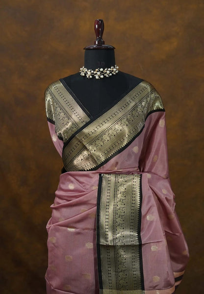 Banarasi Soft Katan Silk Saree with Zari Buti and Contrast Designer Pallu