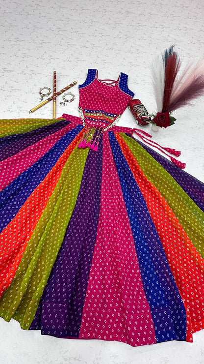 Navratri Georgette Lehenga Choli with Handwork Codi and Mirror Work
