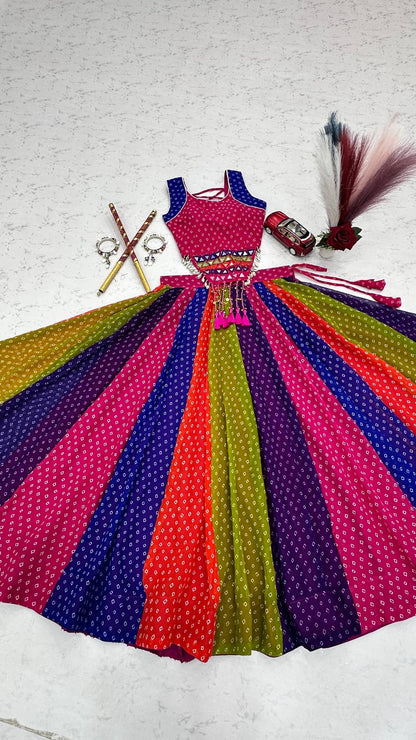 Navratri Georgette Lehenga Choli with Handwork Codi and Mirror Work