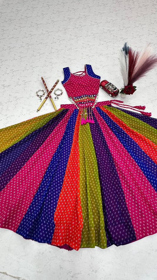 Navratri Georgette Lehenga Choli with Handwork Codi and Mirror Work