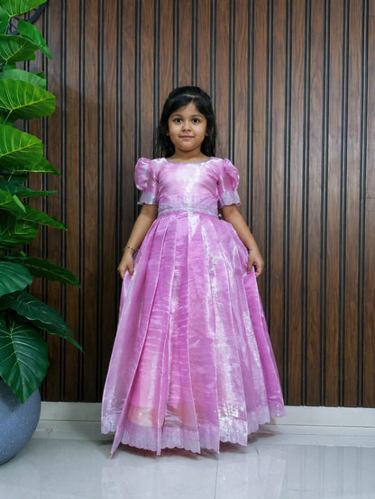 Kids Jimmy Choo Silk Gown with Heavy Swarovski Work