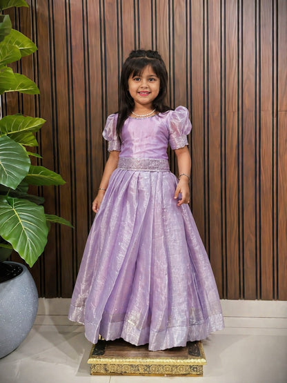 Kids Jimmy Choo Silk Gown with Heavy Swarovski Work
