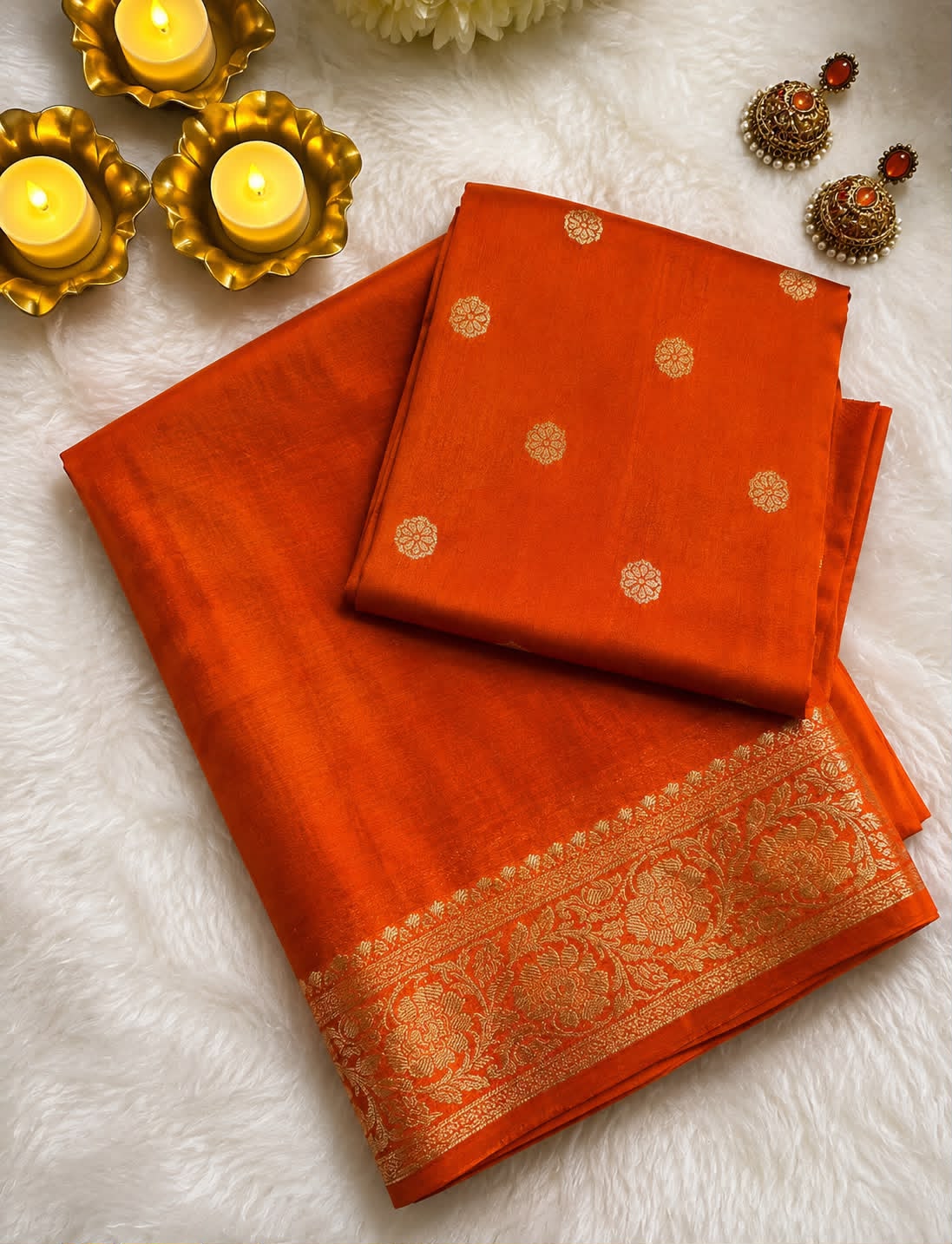 Mysore Crepe Viscose Saree with Weaving Butti Blouse