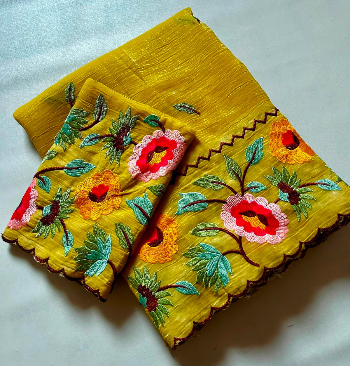 Cocktail Tissue Organza Designer Saree with Embroidered Blouse
