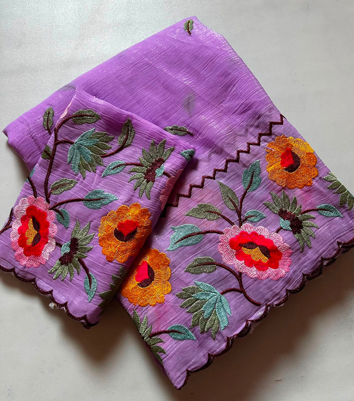 Cocktail Tissue Organza Designer Saree with Embroidered Blouse