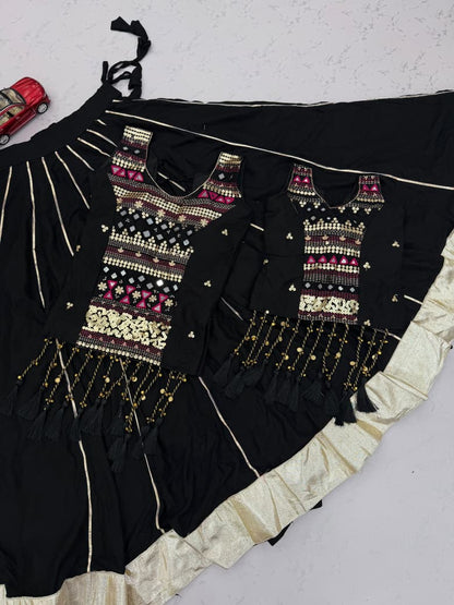 Navratri Special Pure Cotton Mother-Daughter Lehenga Choli Set