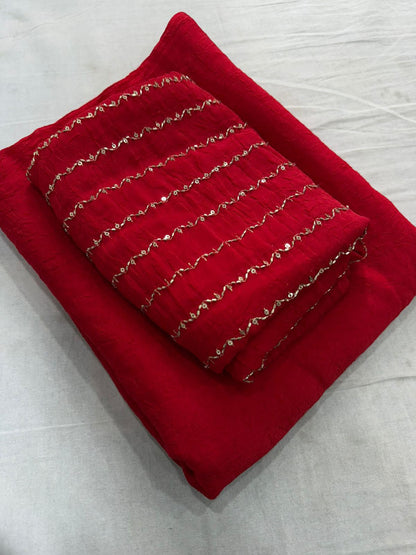 Rangoli Crush Saree with Sequin Bits Blouse